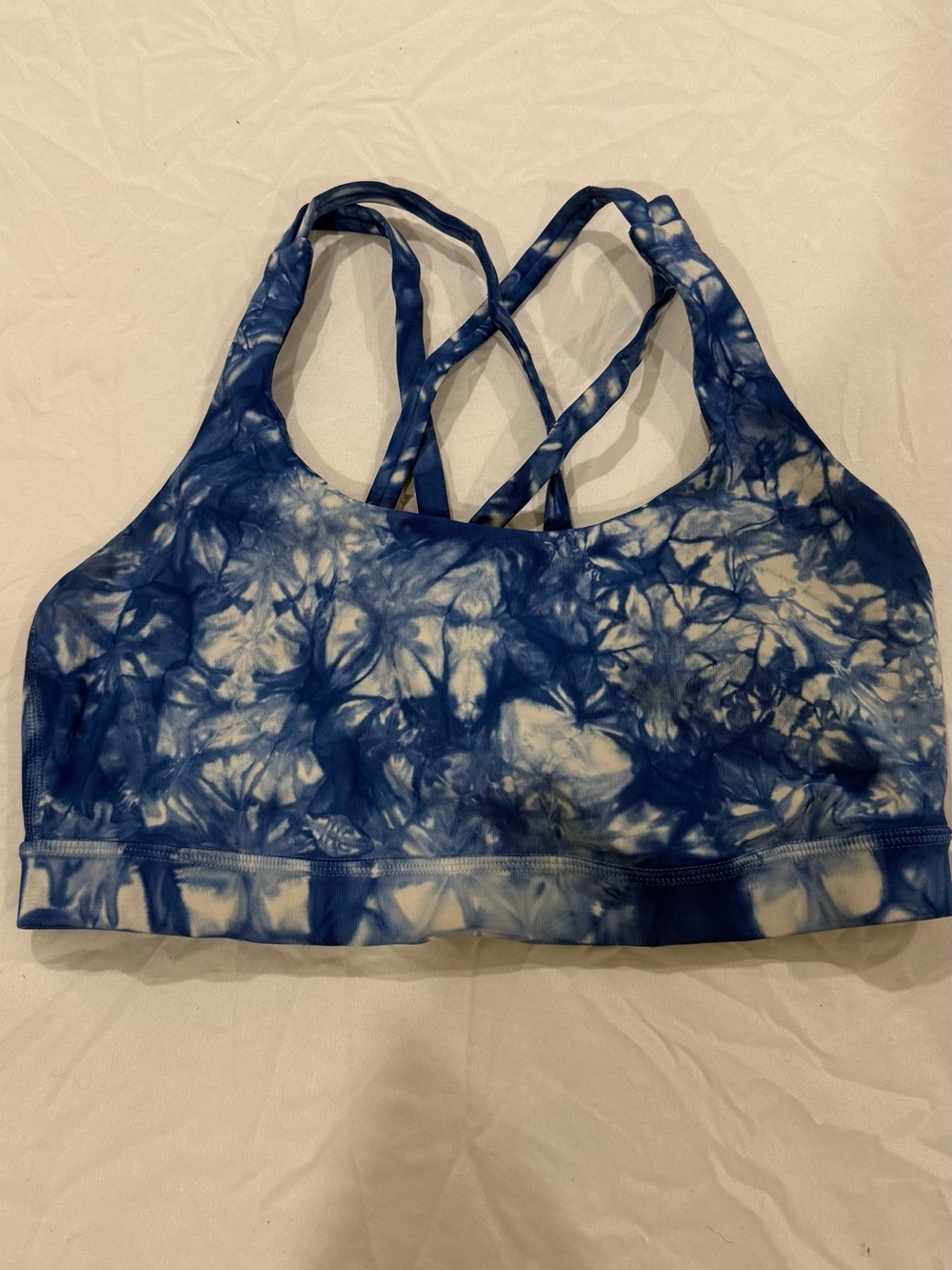 Women's Lululemon Energy Sports Bra | Blue & White Tie Dye